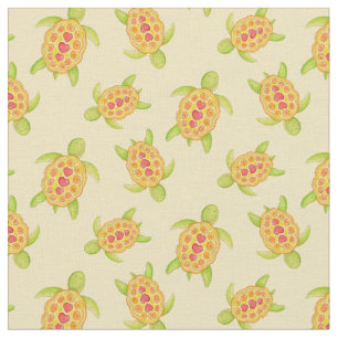 Schildkröten auf dem Sand-Aquarell-Kunstmuster Stoff