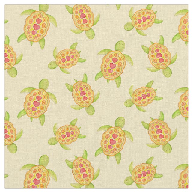 Schildkröten auf dem sandfarbenen Kunstmuster Stoff (Nahaufnahme)