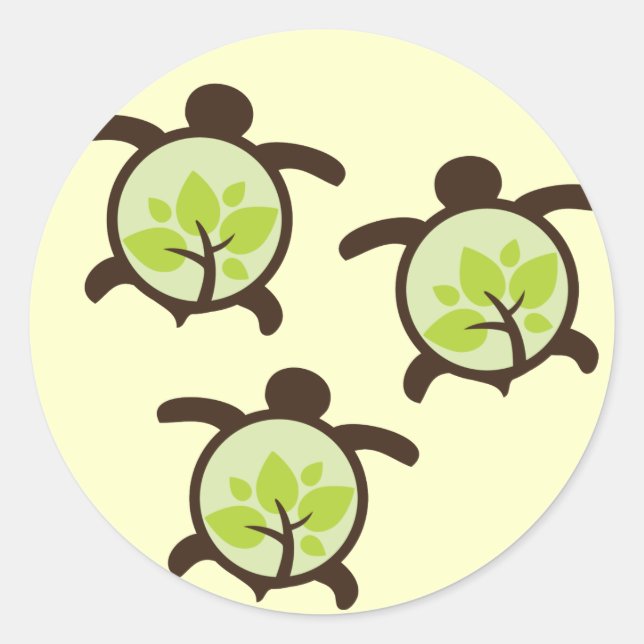 Schildkröten-Bio Planet-Aufkleber Runder Aufkleber (Vorderseite)