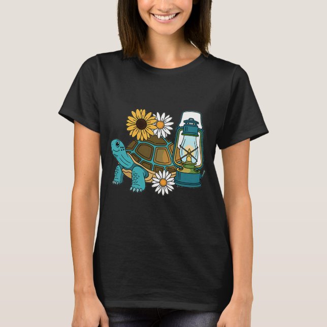 Schildkröten-Camping-Laterne Geschenk T-Shirt (Vorderseite)
