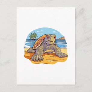 Schildkröten-Carton-Strand Postkarte