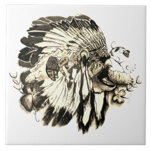 Schildkröten-Clan – Native American Fine Art Fliese