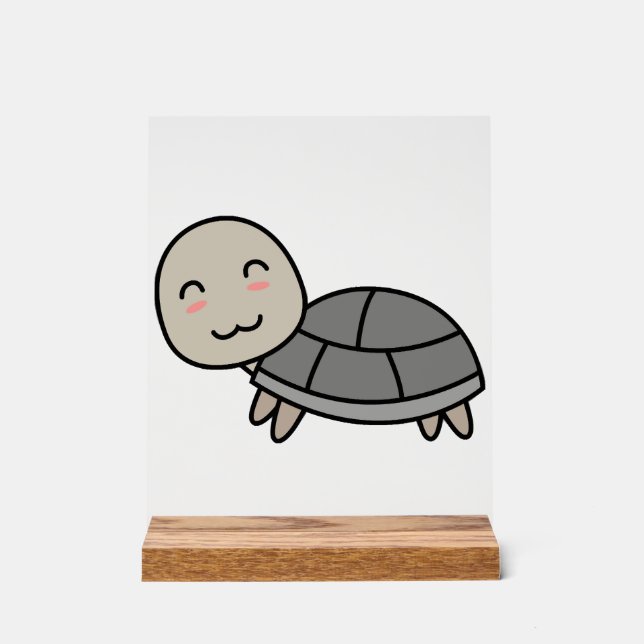 Schildkröten-Comic-Tier Acrylschild (Vorderseite)