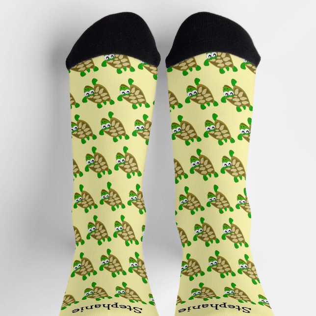 Schildkröten-Design personalisiert Socken (Oben)