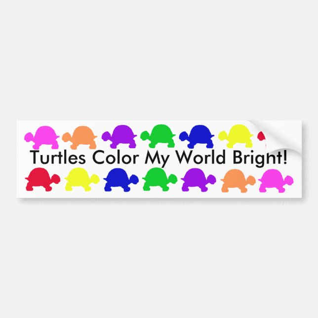 Schildkröten färben meine Welt hell! Autoaufkleber (Vorne)