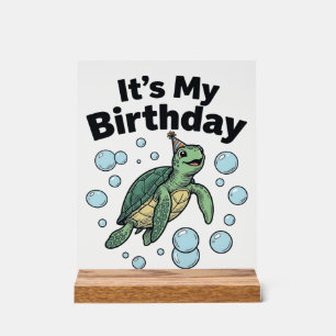 Schildkröten-Geburtstags-Shirt-Design_1 Acrylschild