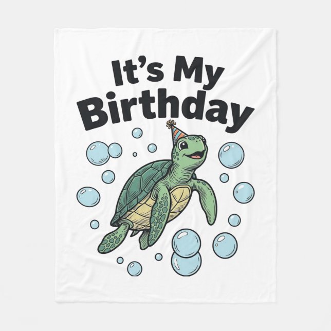 Schildkröten-Geburtstags-Shirt-Design_1 Fleecedecke (Vorderseite)