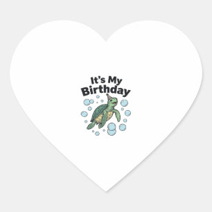 Schildkröten-Geburtstags-Shirt-Design_1 Herz-Aufkleber