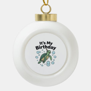 Schildkröten-Geburtstags-Shirt-Design_1 Keramik Kugel-Ornament