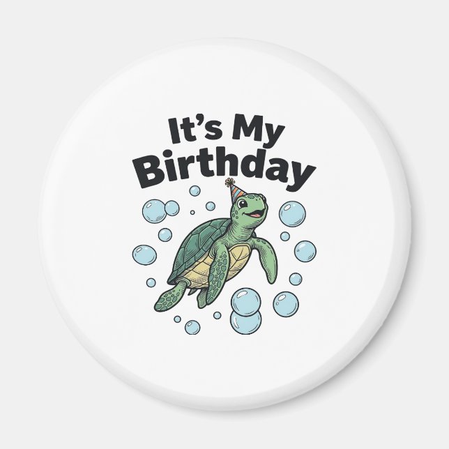 Schildkröten-Geburtstags-Shirt-Design_1 Magnet (Vorne)