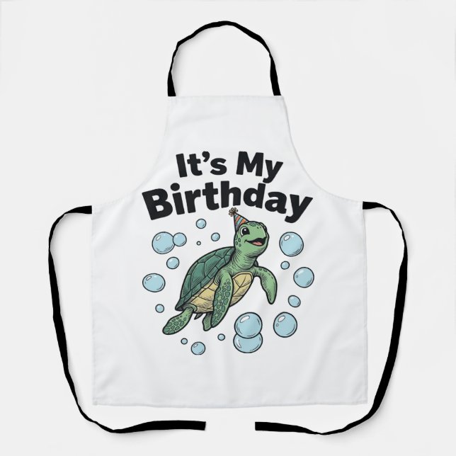 Schildkröten-Geburtstags-Shirt-Design_1 Schürze (Vorderseite)