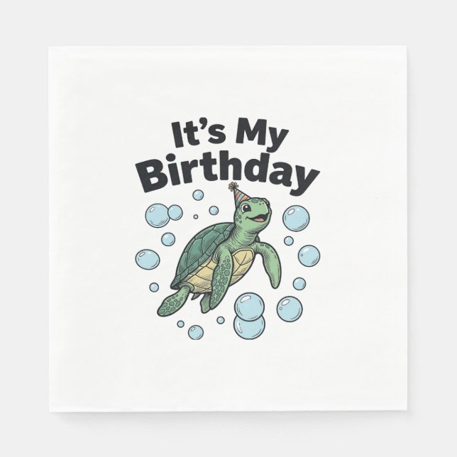 Schildkröten-Geburtstags-Shirt-Design_1 Serviette (Vorderseite)