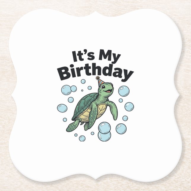 Schildkröten-Geburtstags-Shirt-Design_1 Untersetzer (Vorderseite)