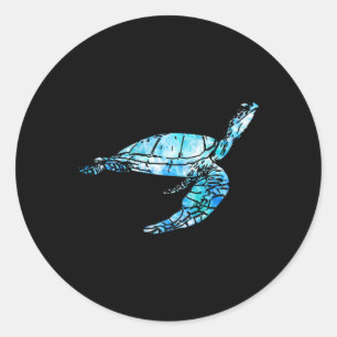 Schildkröten Gefärbte Krawatte Wasserfarbener Ozea Runder Aufkleber