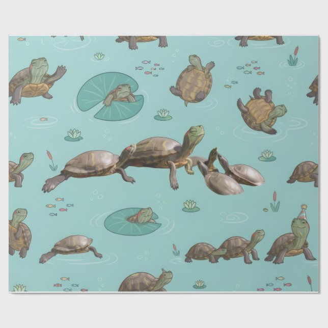 Schildkröten Geschenkpapier (Flach)