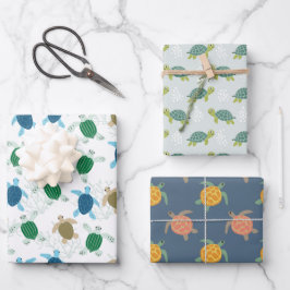 Schildkröten-Geschenkpapier, Meerestier-Geschenkve Geschenkpapier Set