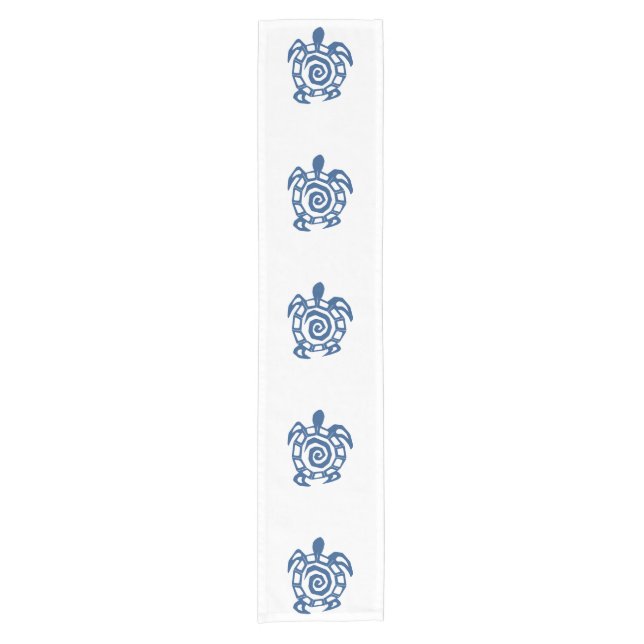 Schildkröten, Grün und Blau Party Kurzer Tischläufer (Vorderseite)