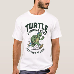 Schildkröten-Laufclub Vintage-Schriftzug-Shirt-Des T-Shirt