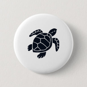 Schildkröten-Logo-Emblem Rotohr-Schmuckschildkröte Button