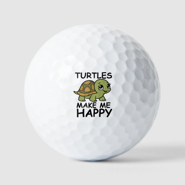 Schildkröten machen mich glücklich golfball (Vorderseite)