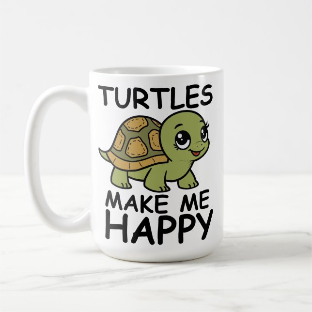 Schildkröten machen mich glücklich kaffeetasse (Links)