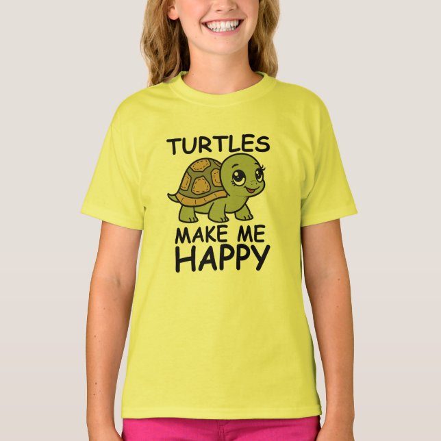 Schildkröten machen mich glücklich T-Shirt (Vorderseite)