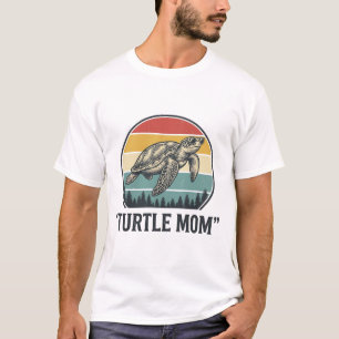 Schildkröten-Mama Vintage Meeresschildkröte Gravur T-Shirt