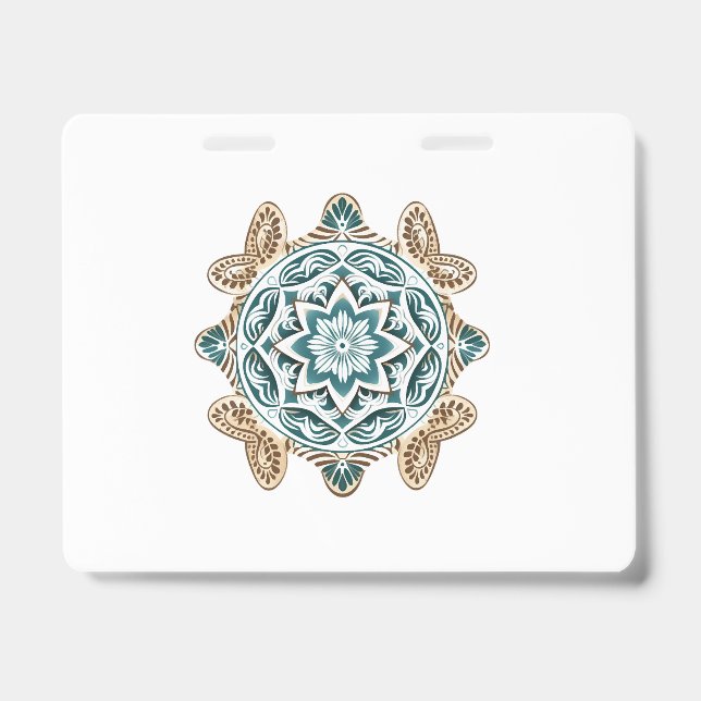 Schildkröten-Mandala-Kunst Ausweis (Vorderseite)