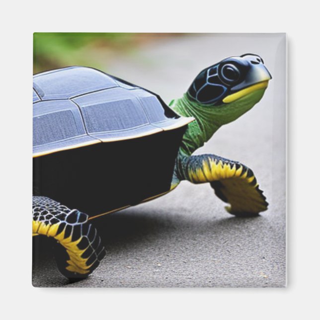 Schildkröten mit Metal-Muschel Konzept Kunst Magnet (Vorne)