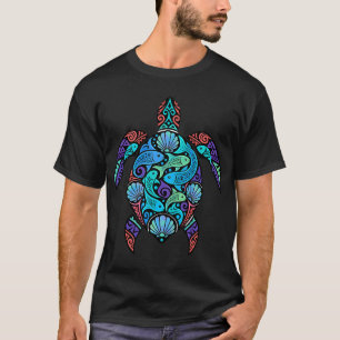Schildkröten-Mosaik — Polynesisches Fisch- und M T-Shirt