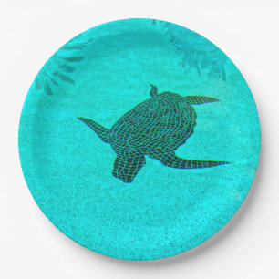 Schildkröten-Mosaik auf Sanibel Island Florida Pappteller