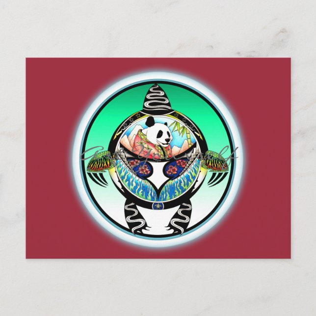 Schildkröten-Panda Postkarte (Vorderseite)