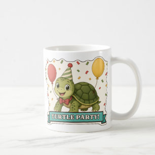 Schildkröten-Party Süße Schildkröte in einer Party Kaffeetasse