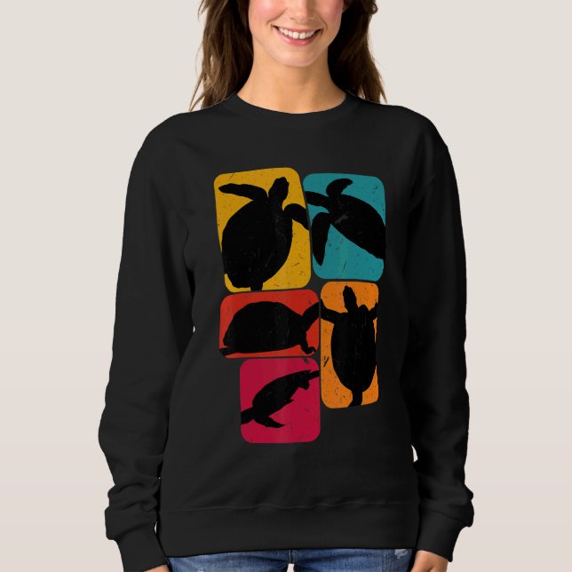 Schildkröten Retro-Design Sweatshirt (Vorderseite)