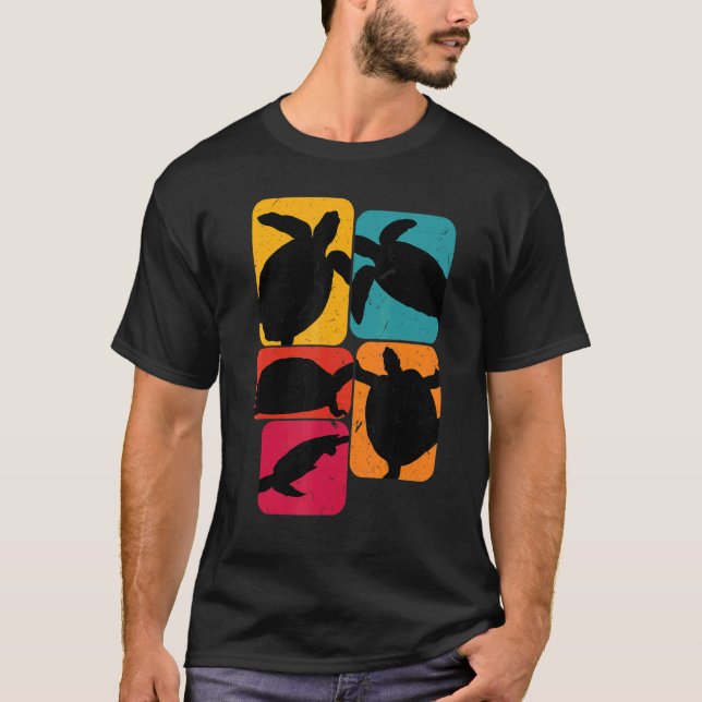 Schildkröten Retro Design T-Shirt (Vorderseite)