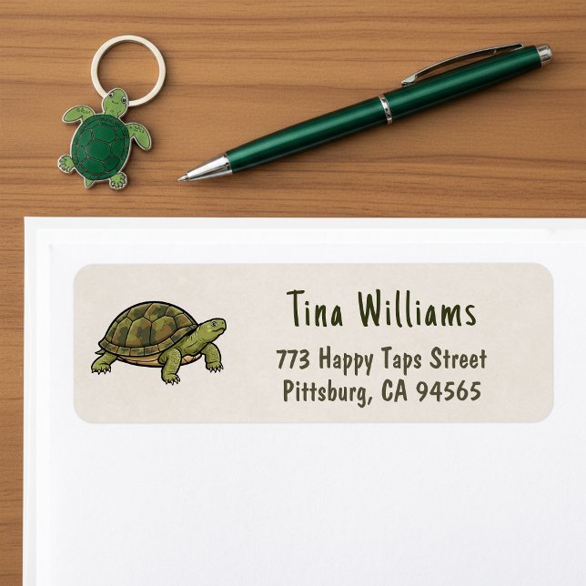 Schildkröten-Rücksende-Adressetiketten (Turtle return address label for nature lovers.)