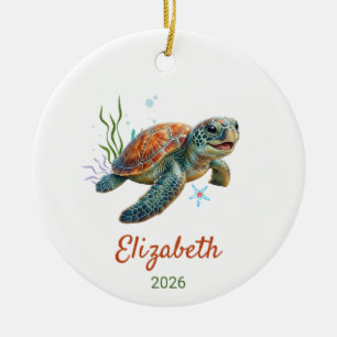 Schildkröten-Schmuck, Meerestiere, Geschenk für En Keramik Ornament