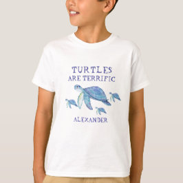 Schildkröten sind Meeresschildkröten mit Namen T-Shirt