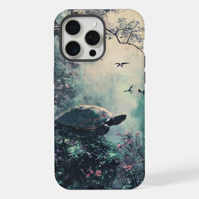 Schildkröten-Tranquil-Blüte iPhone Hülle (Rückseite)
