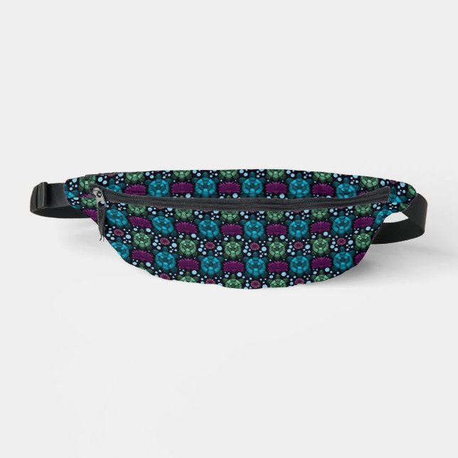 Schildkröten- und Lotusblumen-Muster  Bauchtasche (Vorderseite)