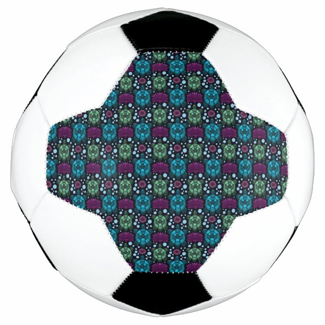 Schildkröten- und Lotusblumen-Muster  Fußball (Vorderseite)