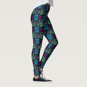 Schildkröten- und Lotusblumen-Muster Leggings