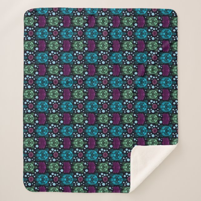 Schildkröten- und Lotusblumen-Muster  Sherpadecke (Vorderseite)