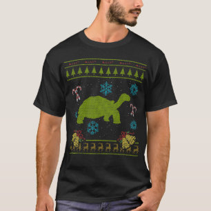 Schildkröten-Weihnachtsstrickjacke-Shirt Sulcata T-Shirt
