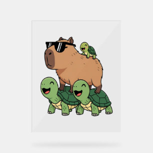 Schildkrötenfahrt Capybara, Funny Capybara Acrylschild