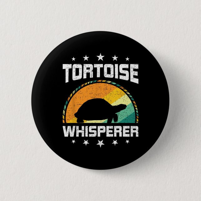 Schildkrötenflüsterer Fly Fishing Aquarium Fischpa Button (Vorderseite)