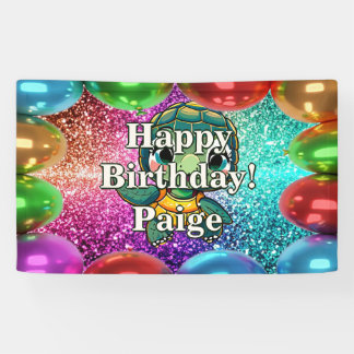 Schildkrötengebläse Personalisierter Charakter Banner