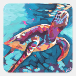 Schildkrötenkleber Quadratischer Aufkleber