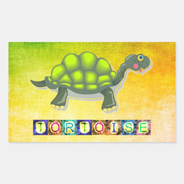 Schildkrötenkleber Rechteckiger Aufkleber (Vorderseite)
