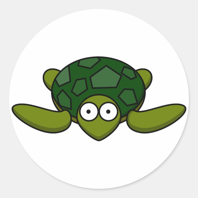 Schildkrötenkleber Runder Aufkleber (Vorderseite)